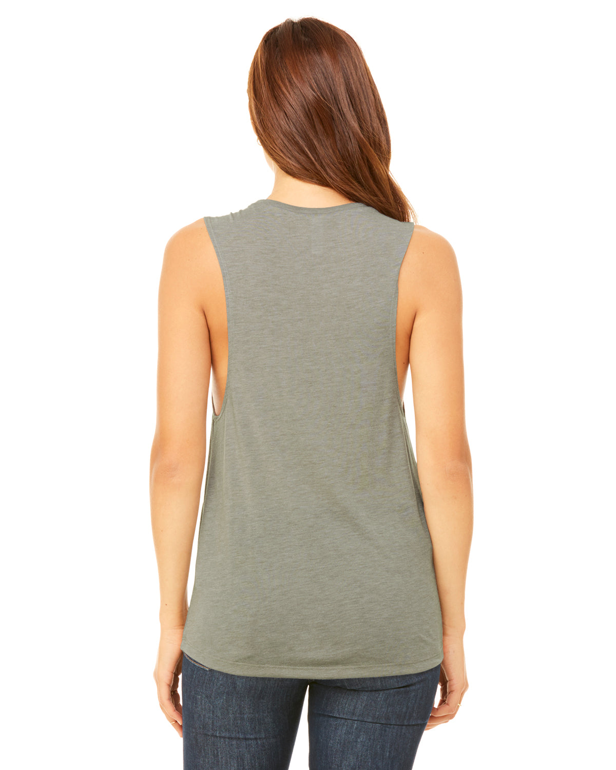 Women's Flowy Scoop Muscle Tank - Heather Stone