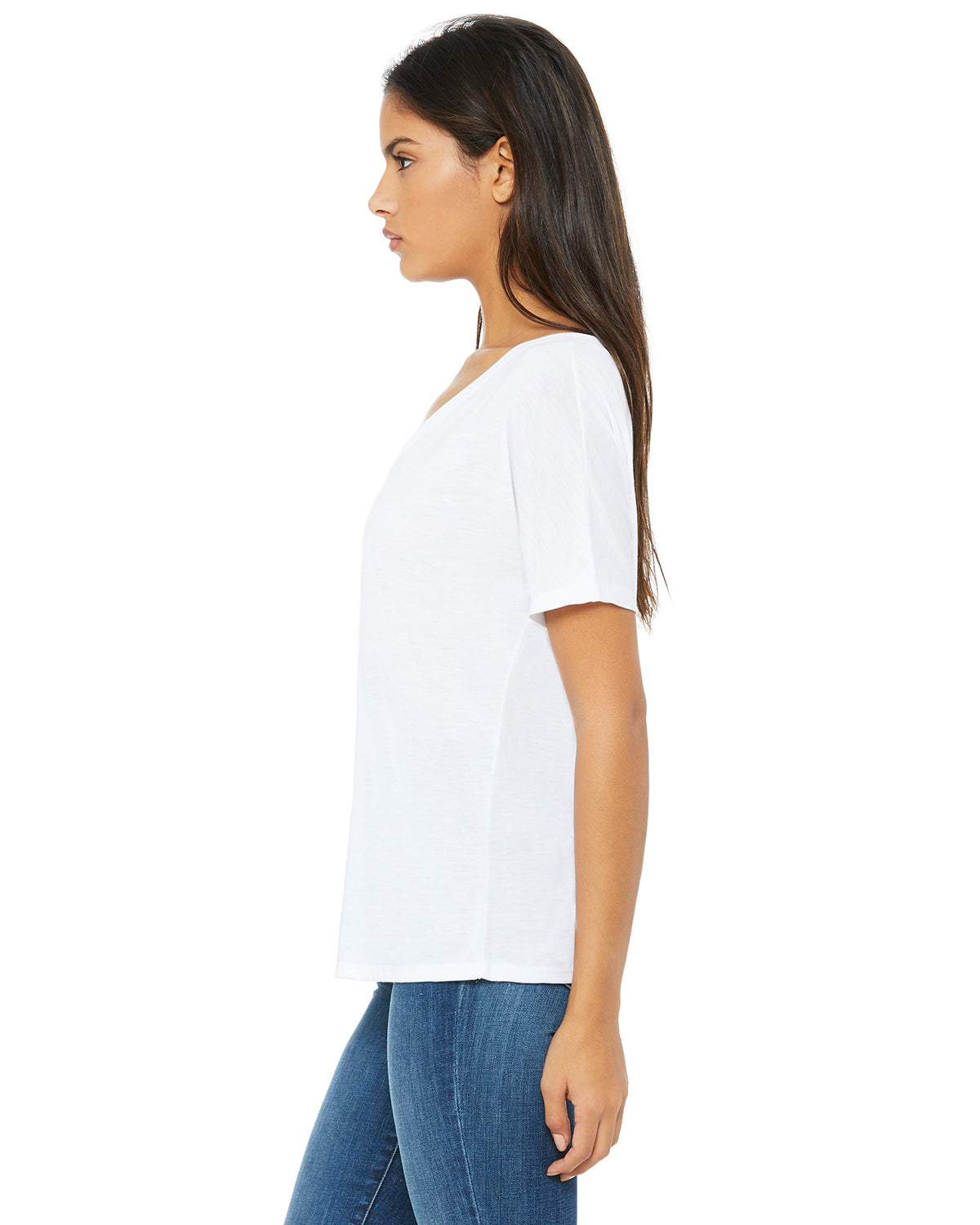 Women's Slouchy V-Neck T-Shirt - White