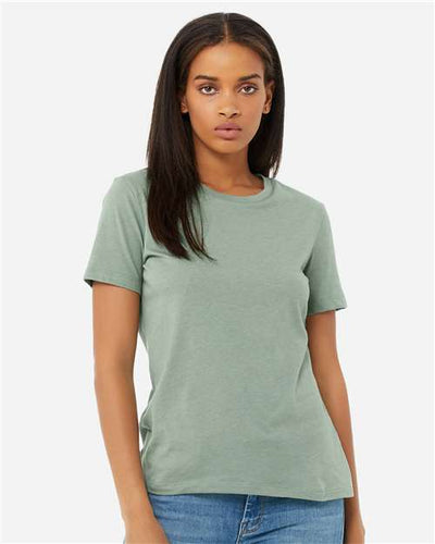 BELLA + CANVAS 6400CVC Heather Sage — on model front