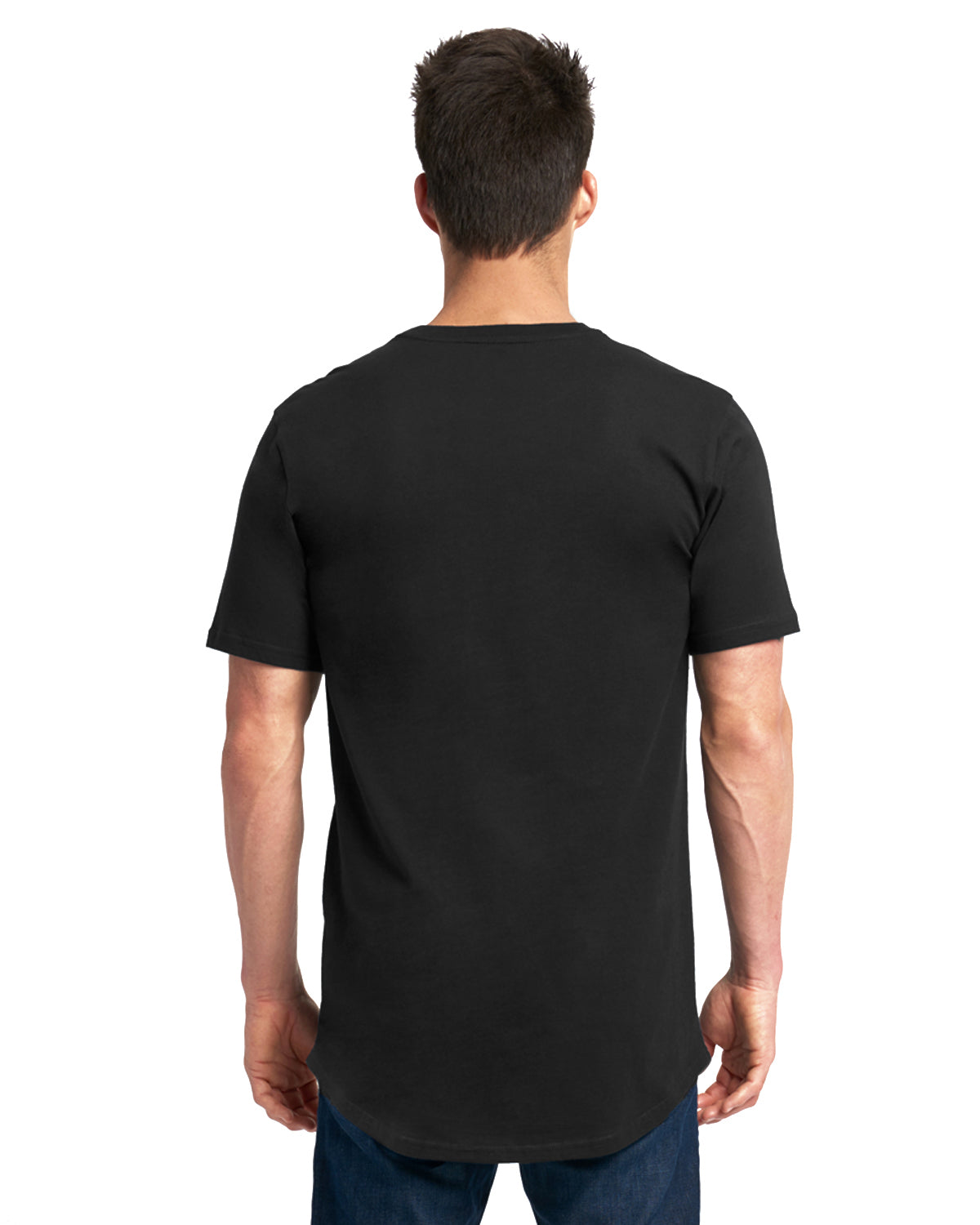 Men's Cotton Long Body Crew - Black