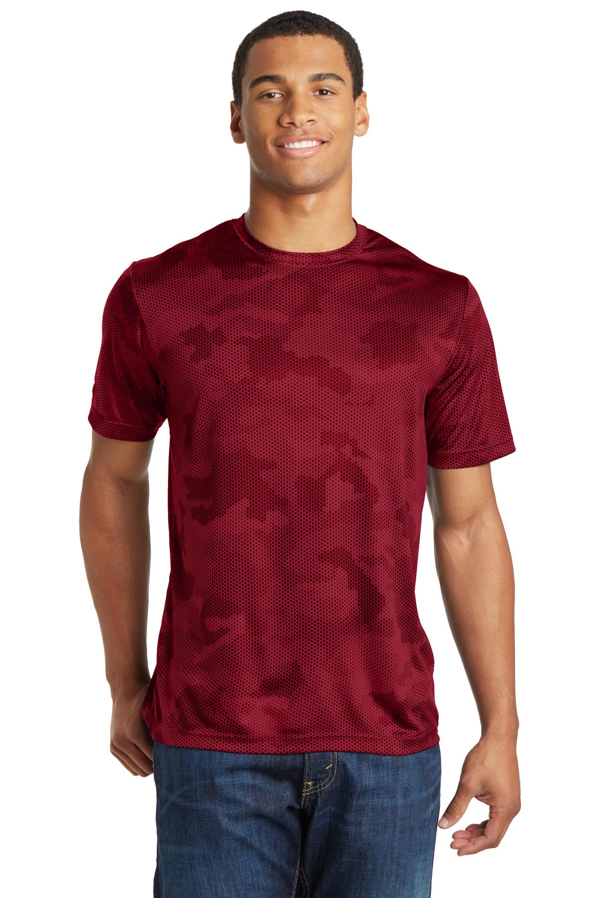 Unisex CamoHex Tee - Deep Red