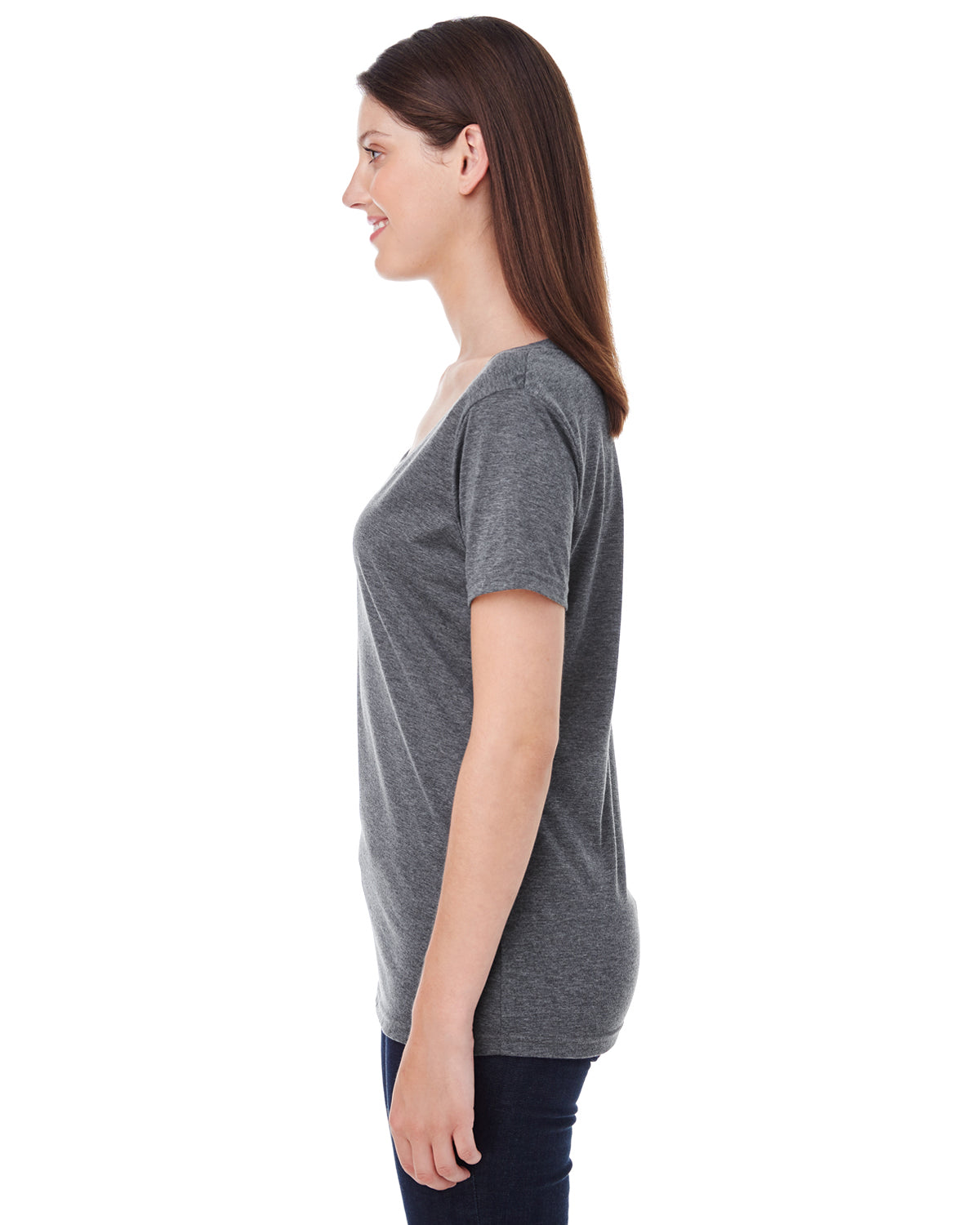 Women's Featherweight Scoop T-Shirt - Heather Dark Gray