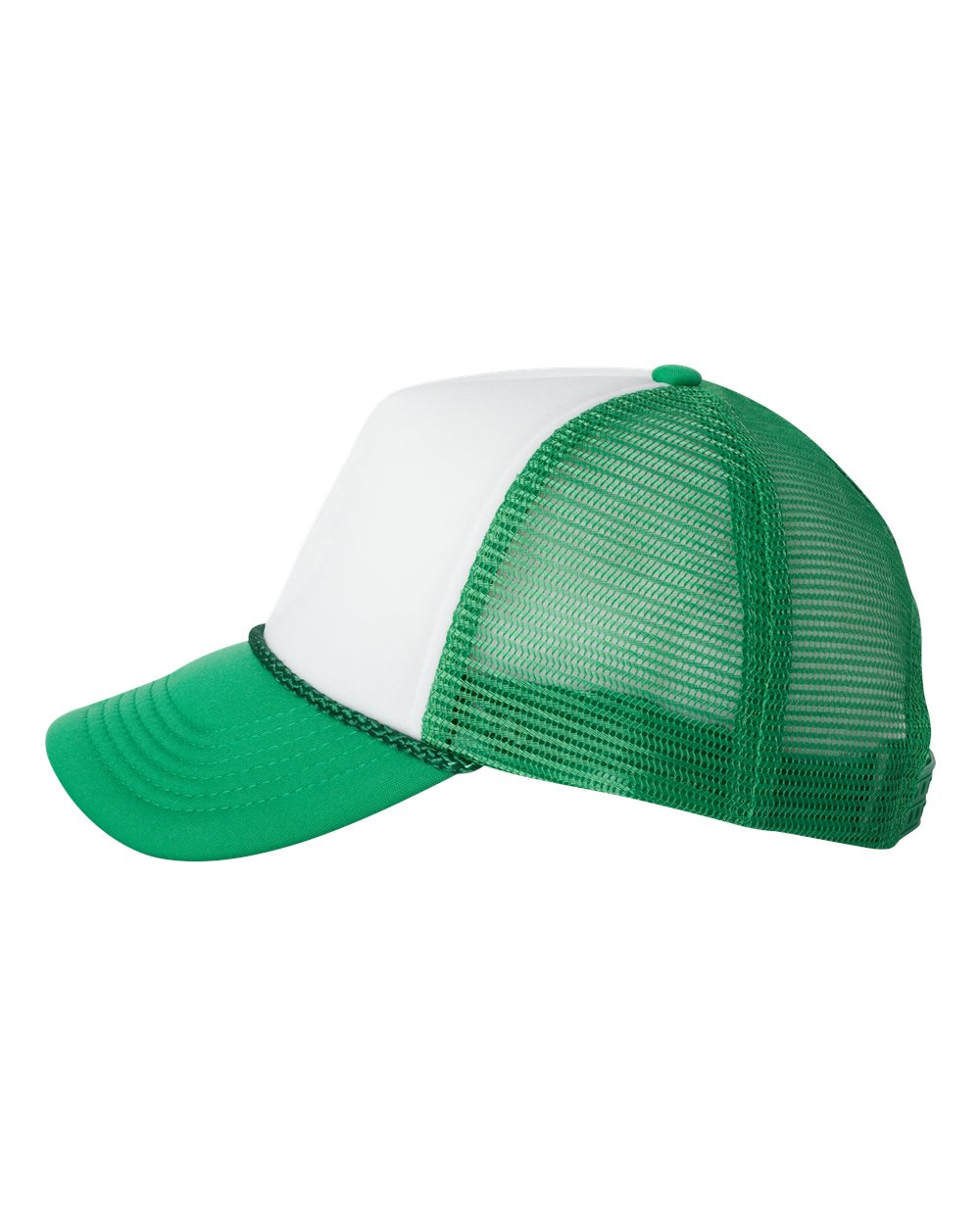 Foam Mesh-Back Trucker Cap - White / Kelly