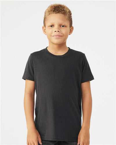 BELLA + CANVAS 3413Y Solid Dark Grey Triblend — on model front