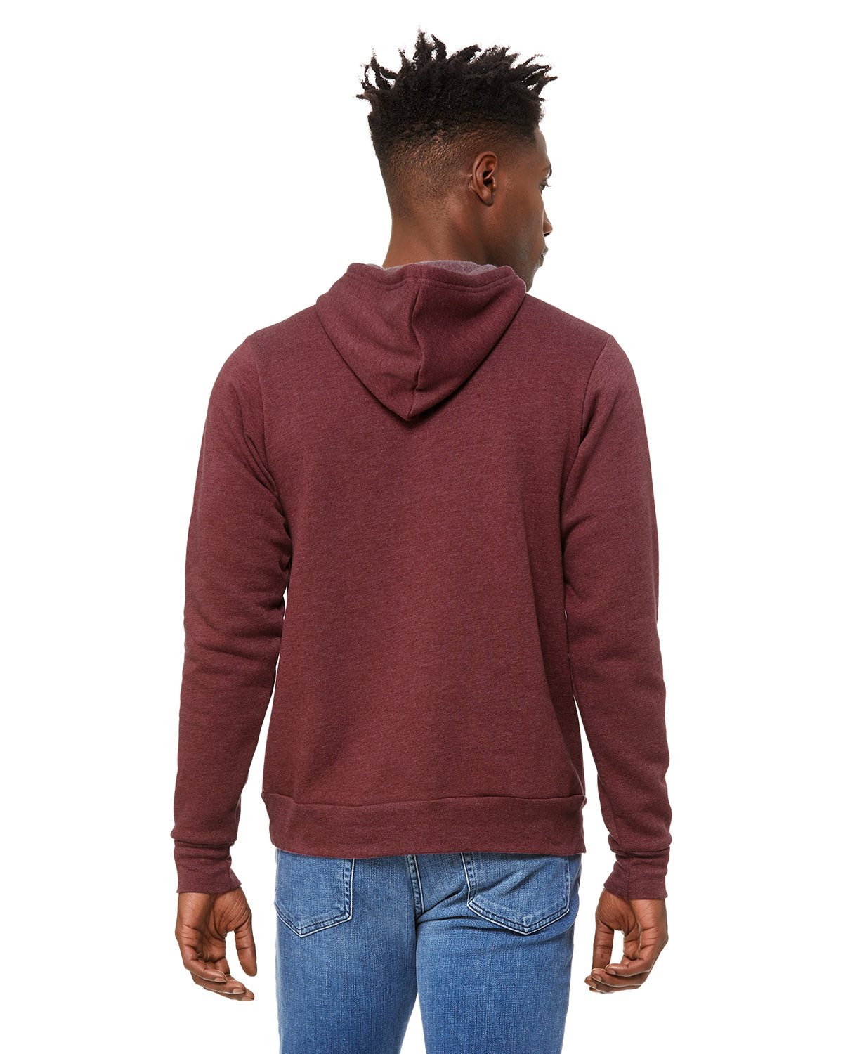 Unisex Sponge Fleece Pullover Hoodie - Heather Maroon