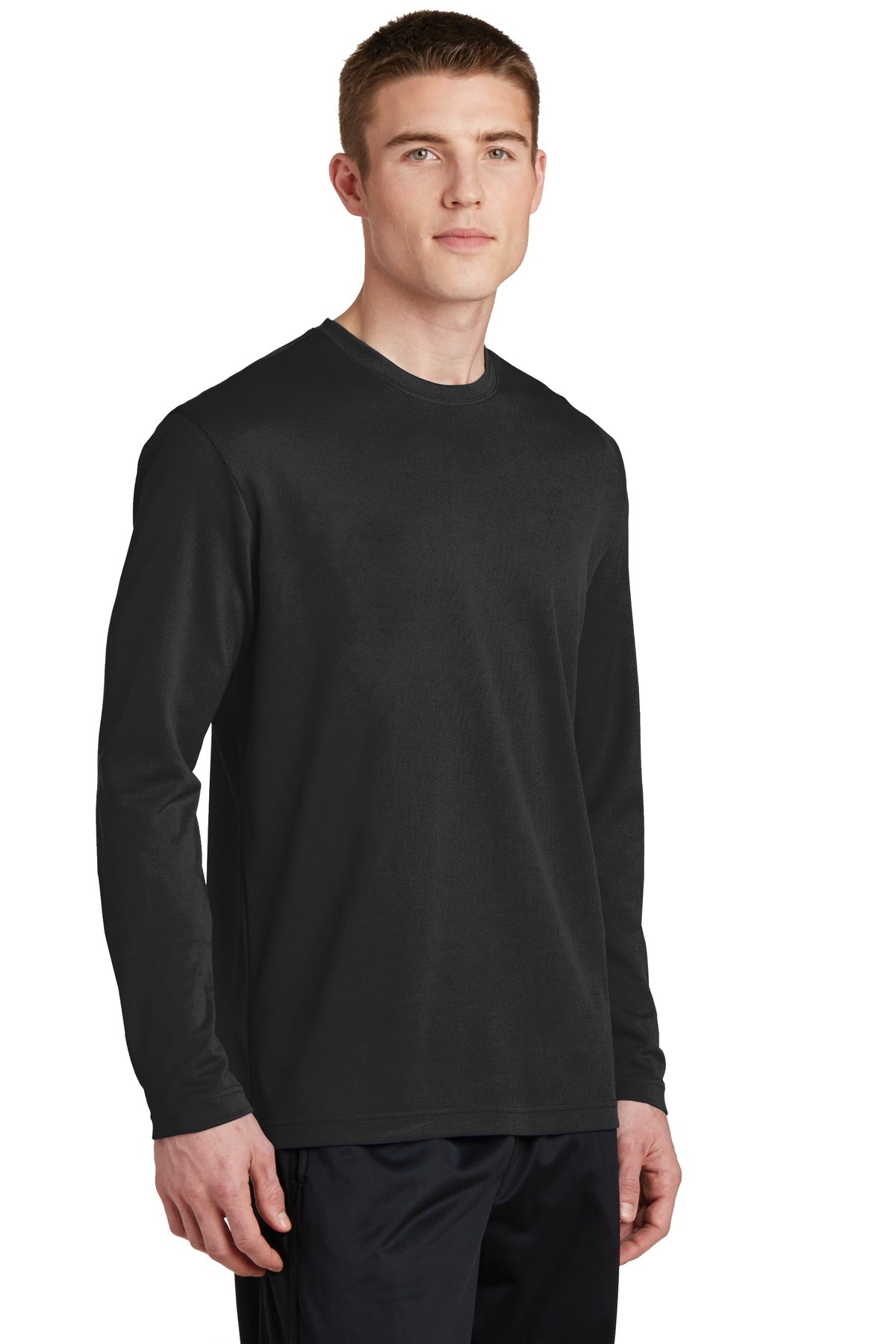 Unisex PosiCharge RacerMesh Long Sleeve Tee - Black