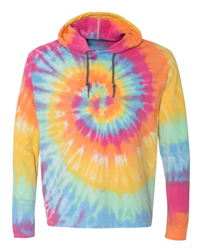 Unisex Tie Dye Hooded Pullover T-Shirt - Aerial Spiral