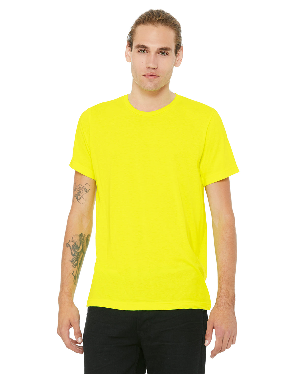 Unisex Poly-Cotton Short-Sleeve T-Shirt - Neon Yellow