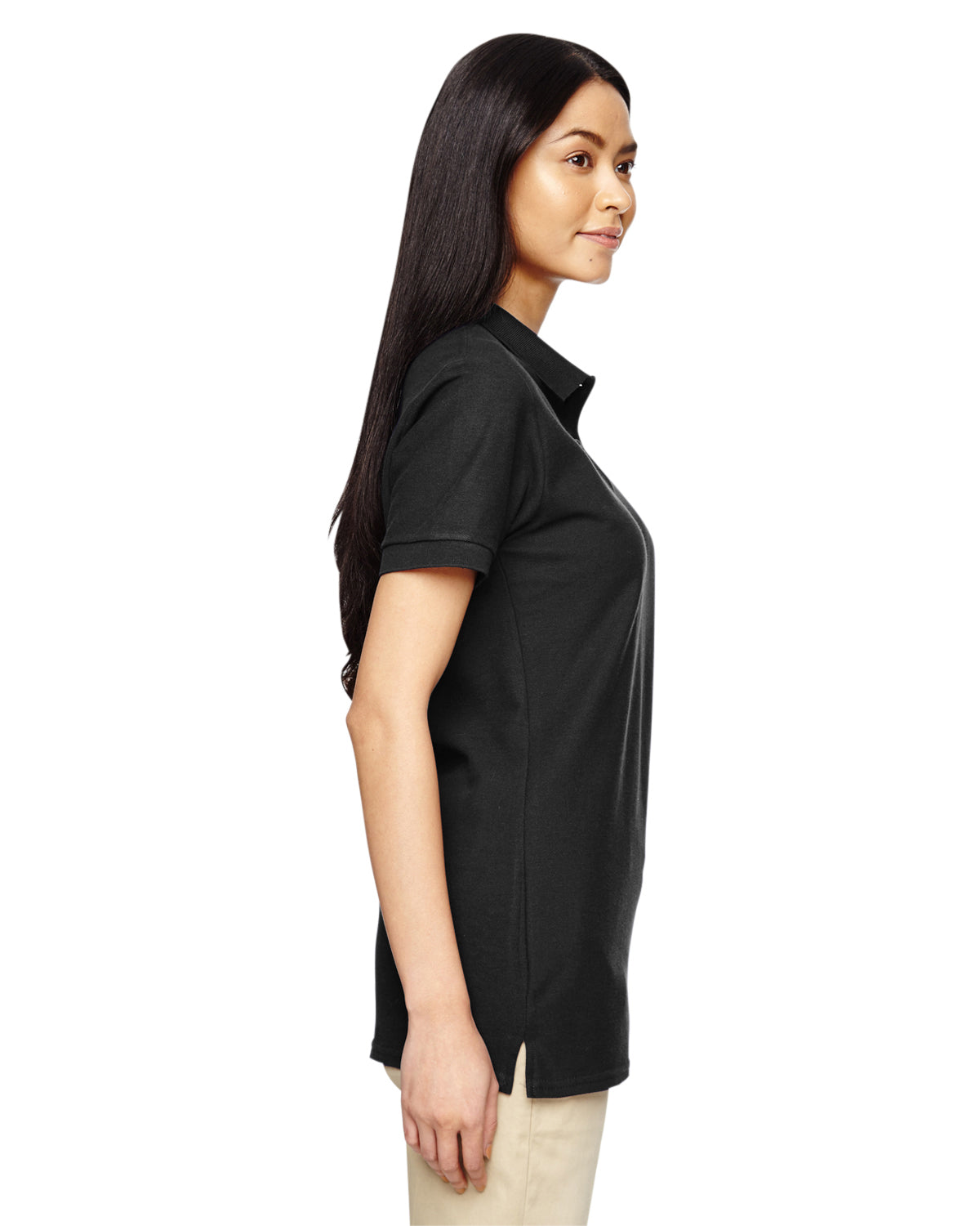 Women's Premium Cotton® Women's Double Piqué Polo - Black
