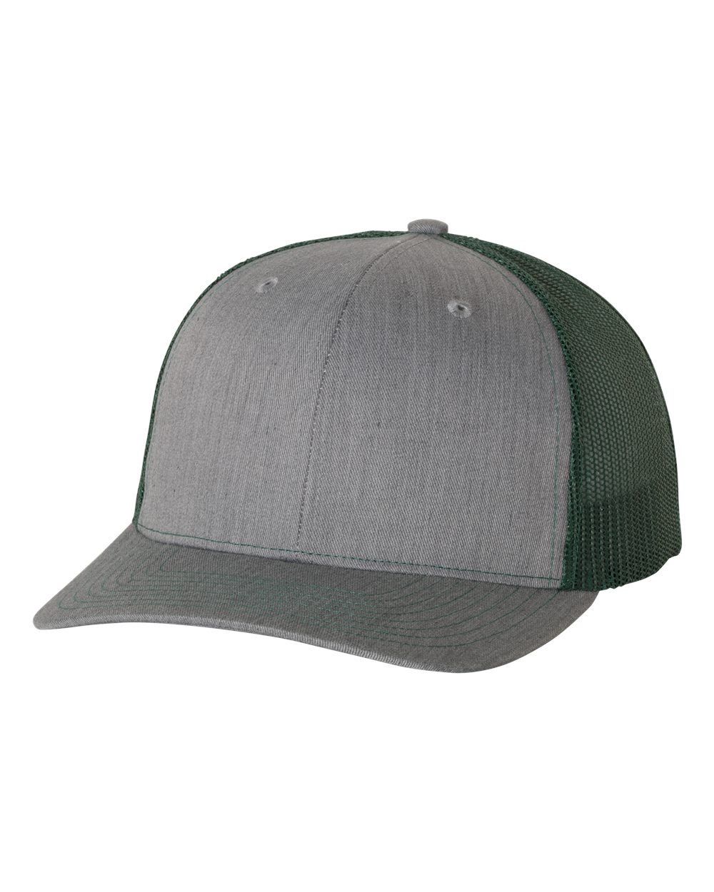 Snapback Trucker Cap - Heather Gray / Dark Green