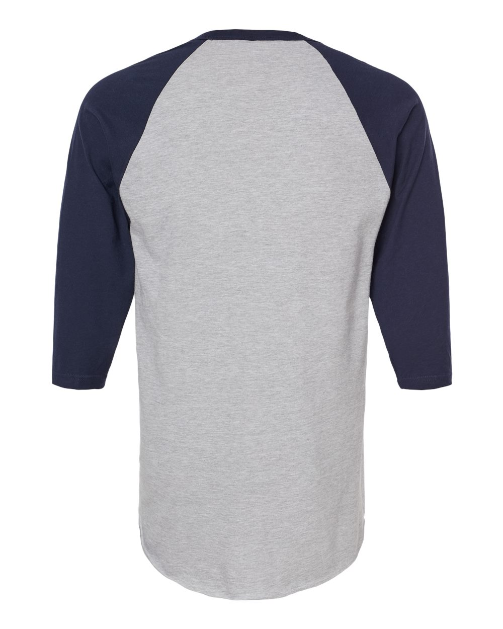 Unisex Fine Jersey Raglan Tee - Heather Gray / Navy
