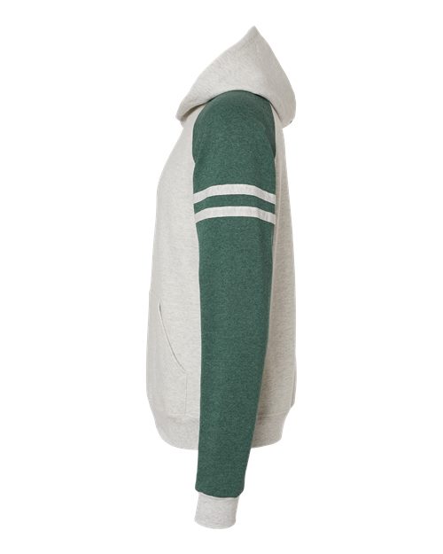 JERZEES 97CR Oatmeal Heather/ Forest Green Heather — direct side