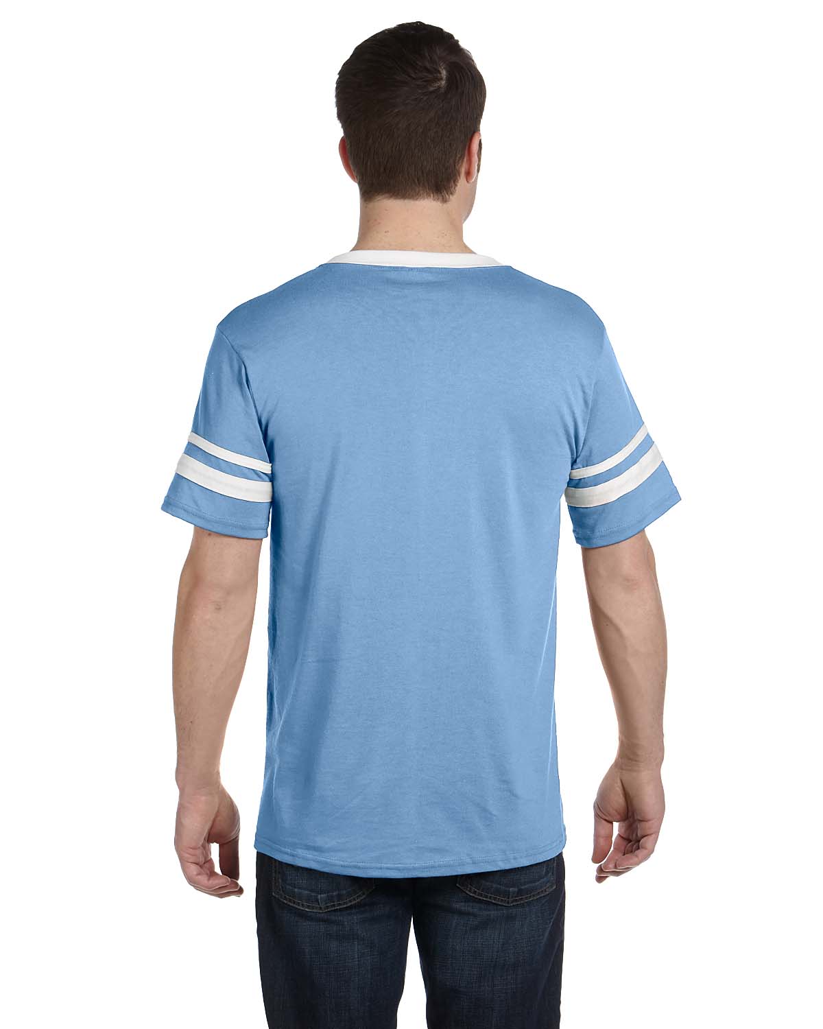 Unisex Sleeve Stripe Jersey - Light Blue / White