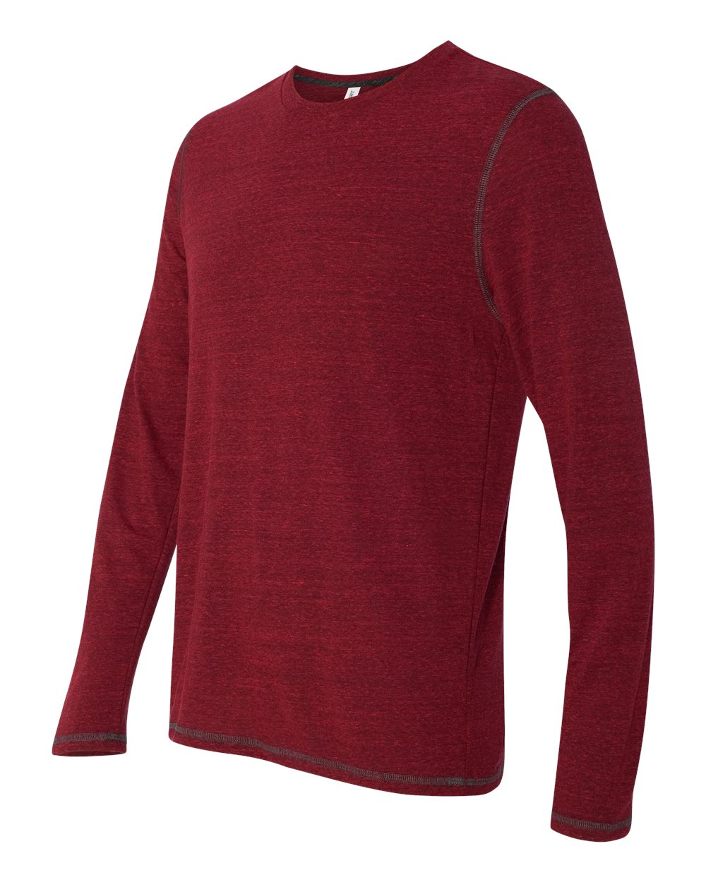 Long Sleeve Triblend T-Shirt - Red Heather Triblend