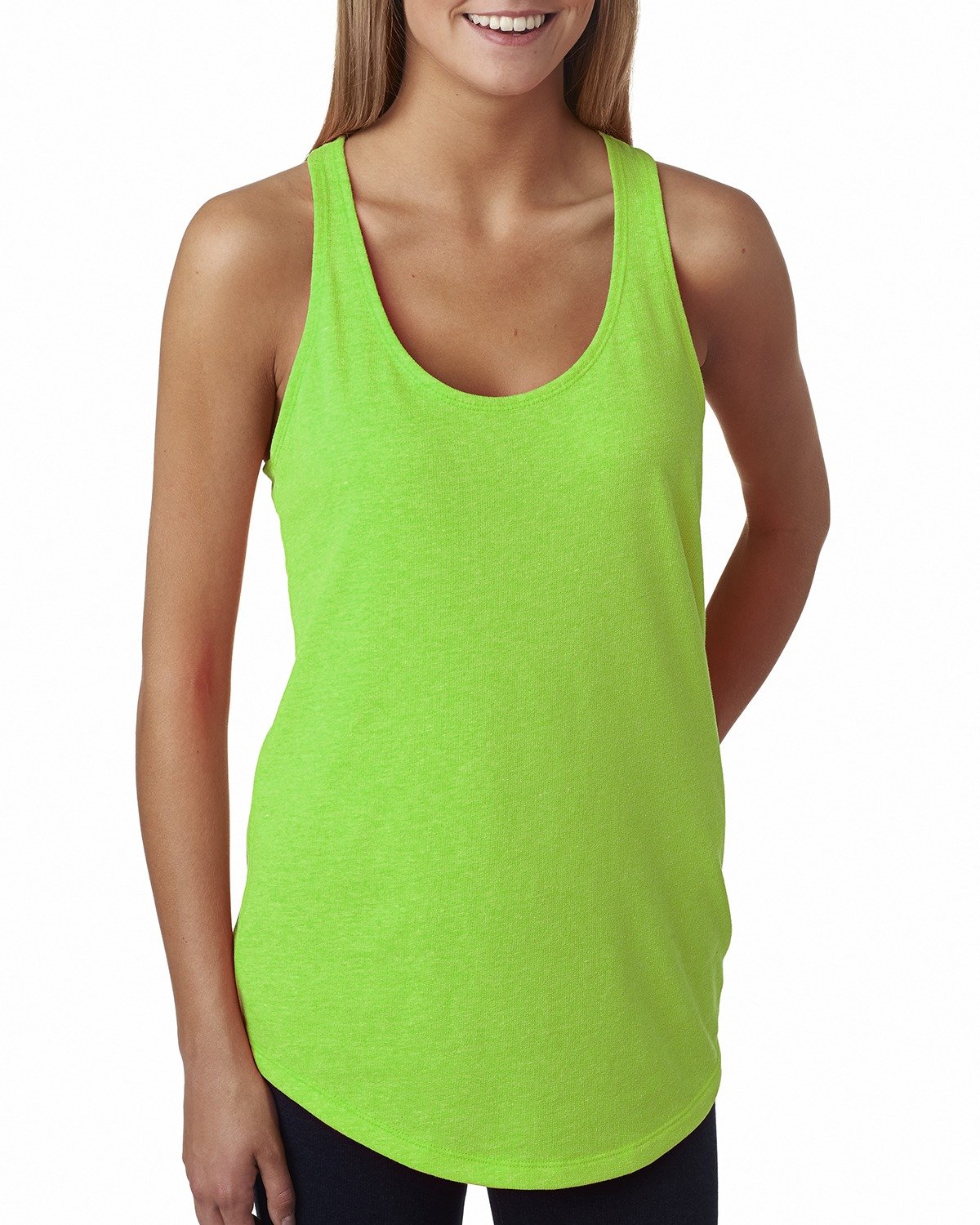 Women's French Terry Racerback Tank - Neon Heather Green