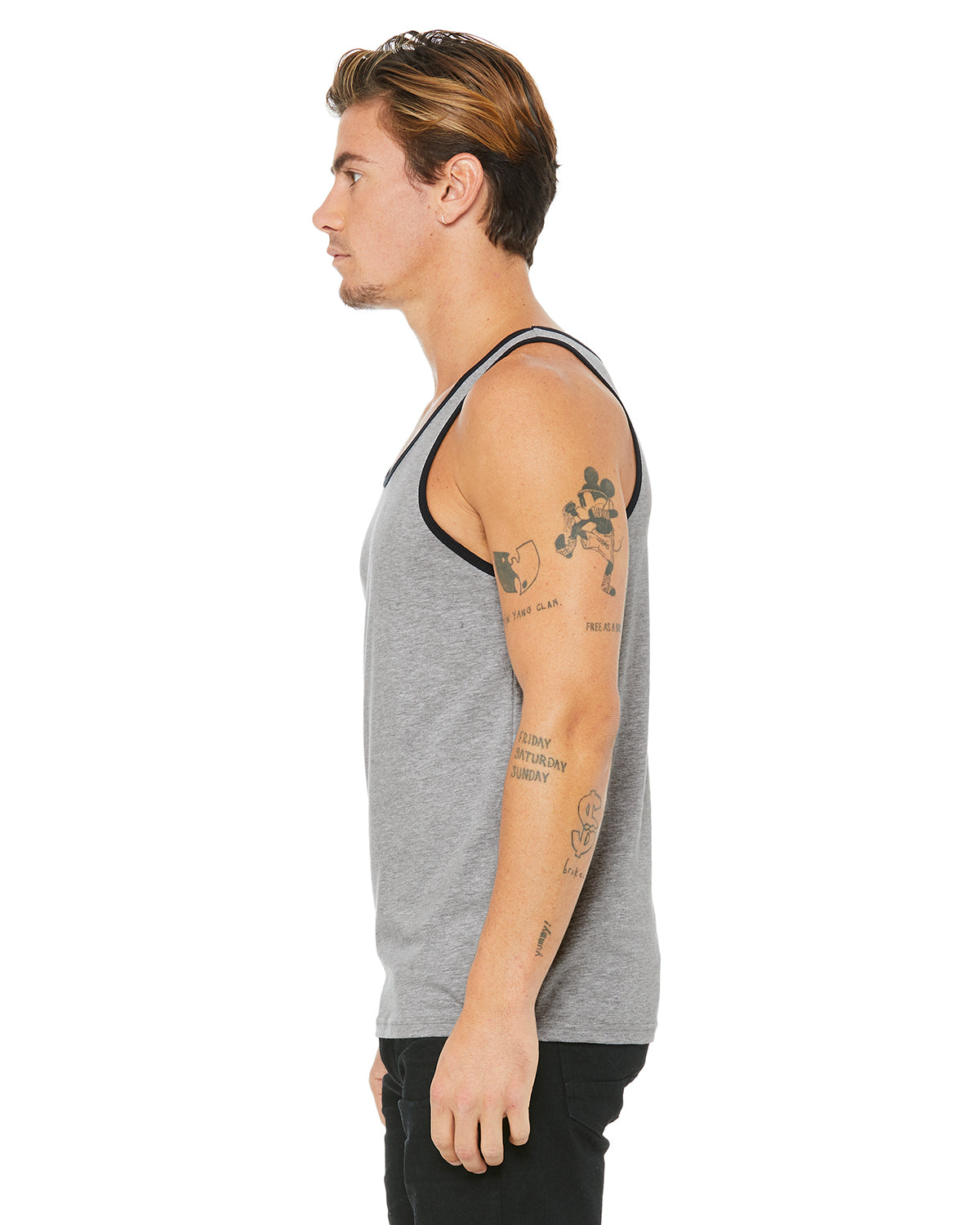 Unisex Jersey Tank - Heather Athletic / Black