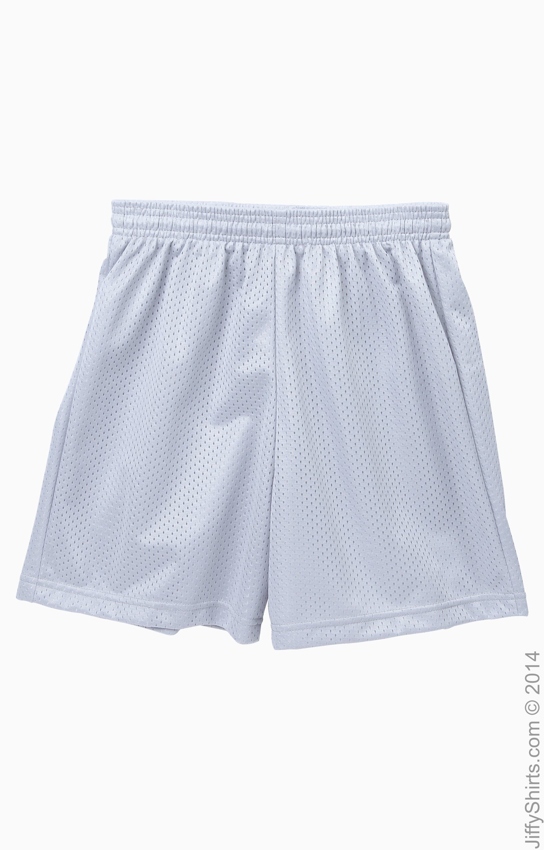 Youth Six Inch Inseam Mesh Short - Silver