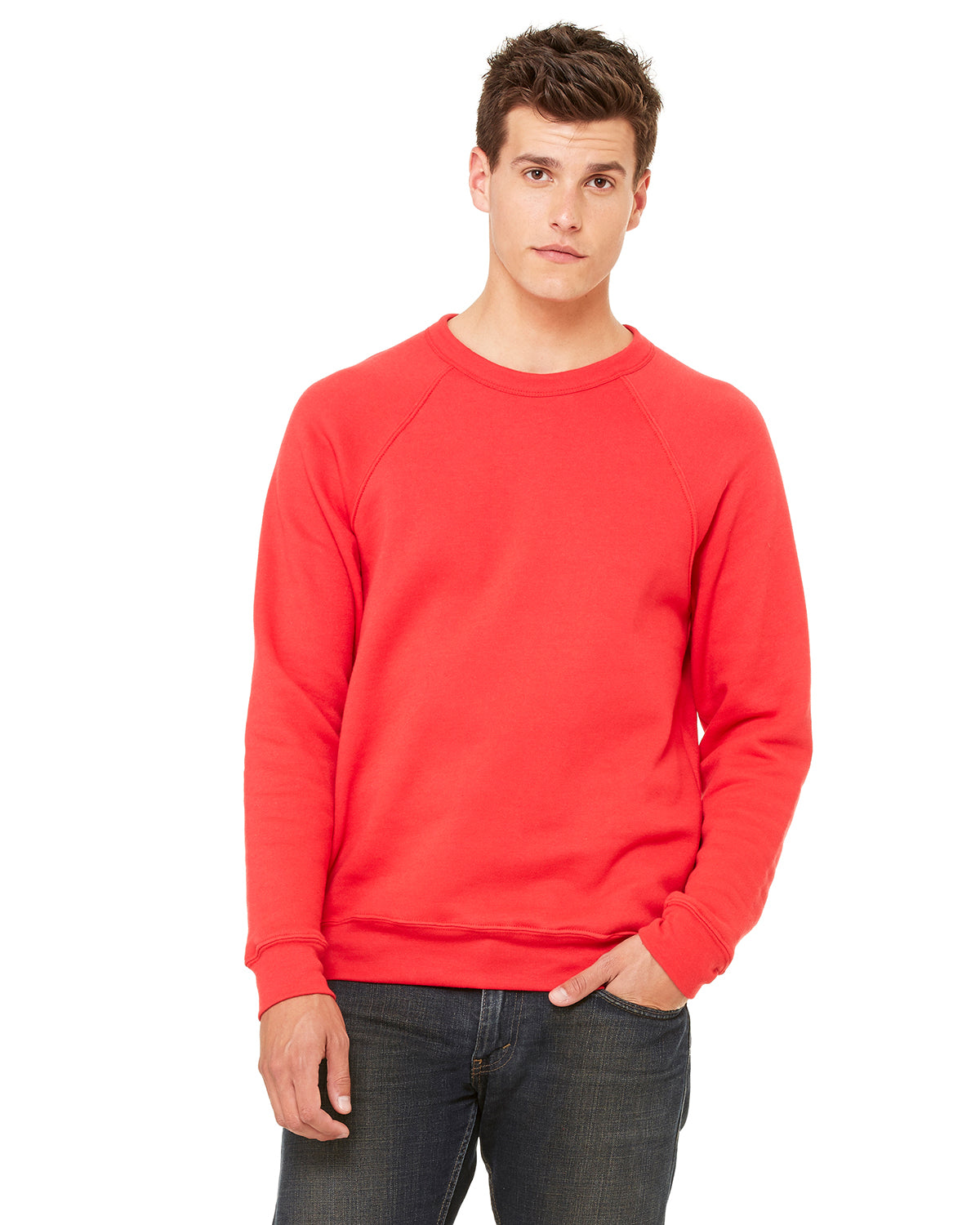 Unisex Sponge Fleece Raglan Sweatshirt - Red