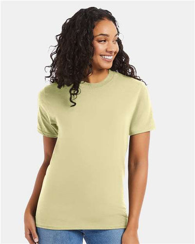 Hanes 5180 Lemon Meringue — on model front