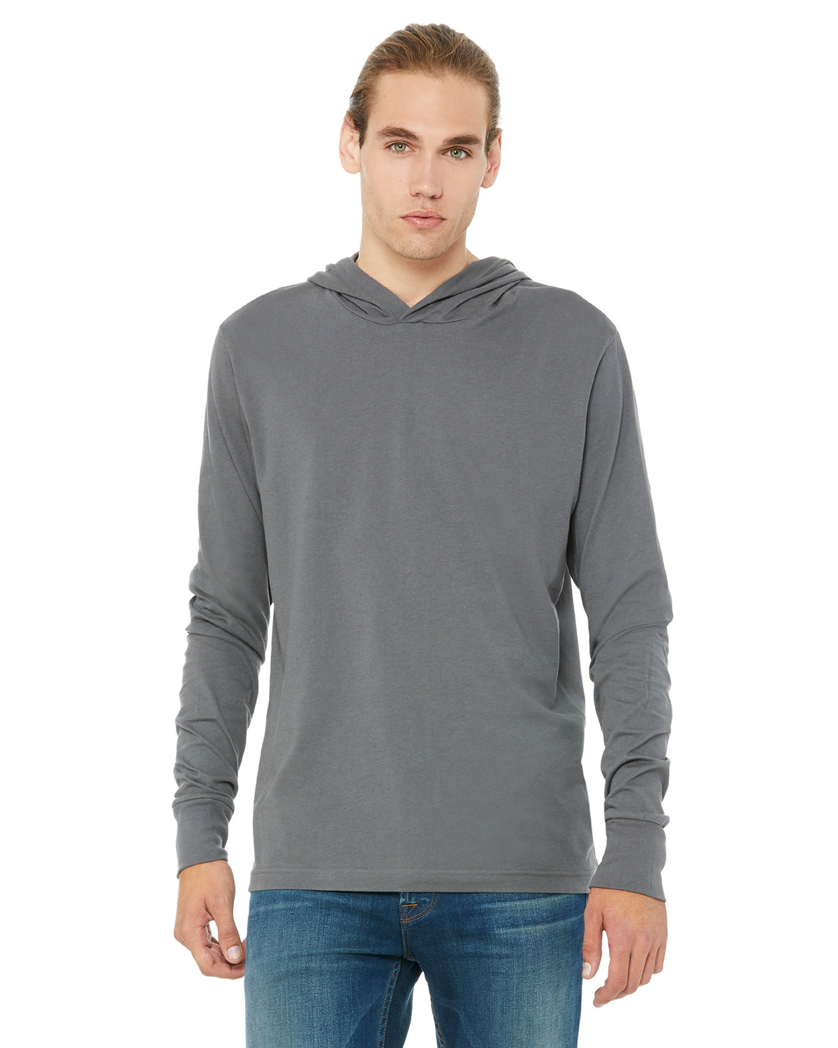 Unisex Jersey Long-Sleeve Hoodie - Asphalt