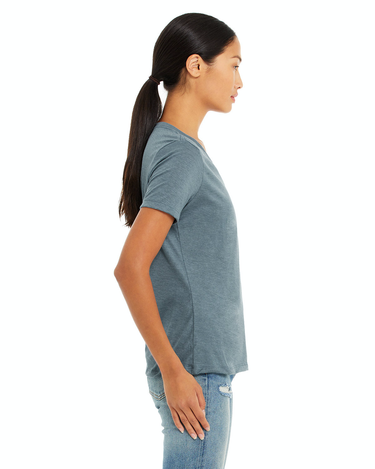 Women's Relaxed Jersey V-Neck T-Shirt - Heather Slate