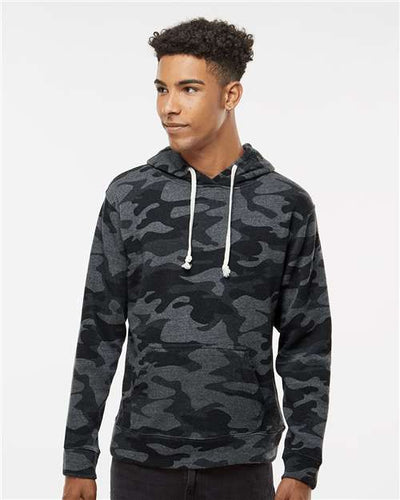 J. America 8871 Black Camo Triblend — on model front