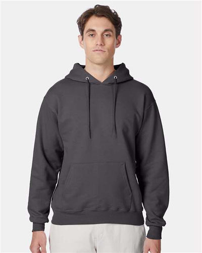 Hanes F170 Smoke Grey — on model front