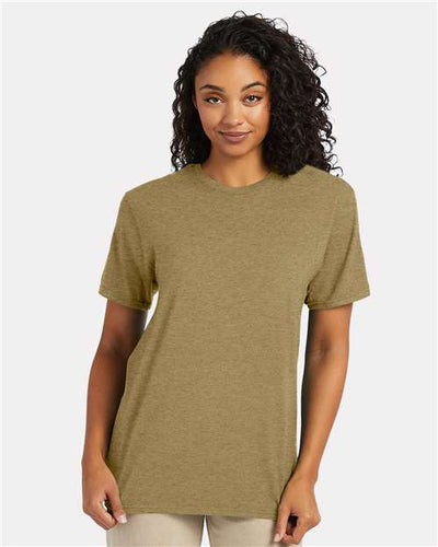 Hanes 4980 Brown Sugar Heather — on model front