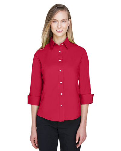 Women's Perfect Fit™ 3/4-Sleeve Stretch Poplin Blouse - Red