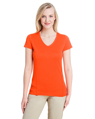 Women's Performance® Women's V-Neck Tech T-Shirt - Marbled Orange