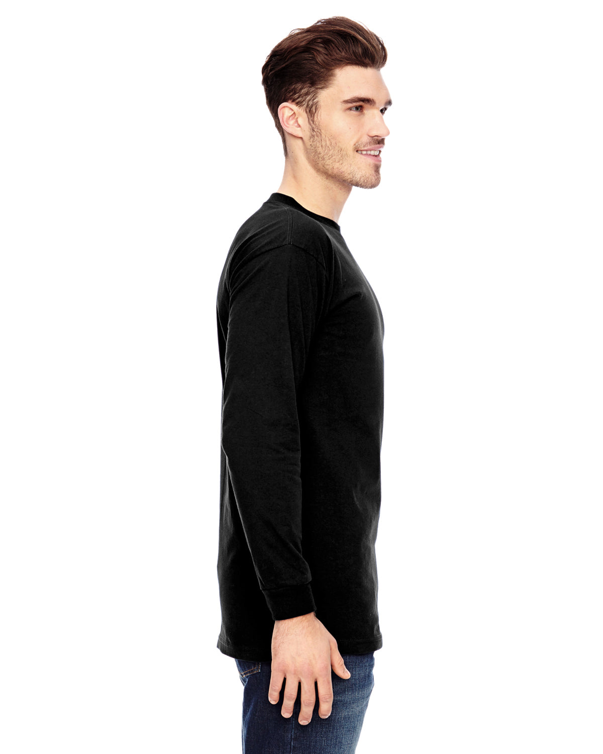 Unisex 100% Cotton Long Sleeve T-Shirt - Black