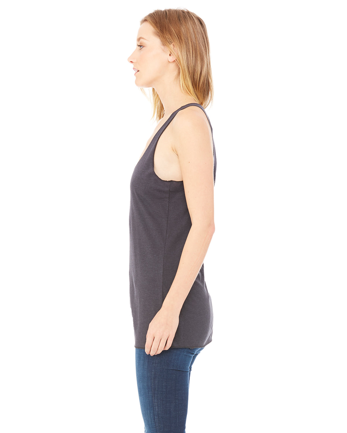 Women's Triblend Racerback Tank - Solid Dark Gray Triblend