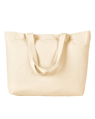 Cotton Twill Horizontal Shopper - Natural