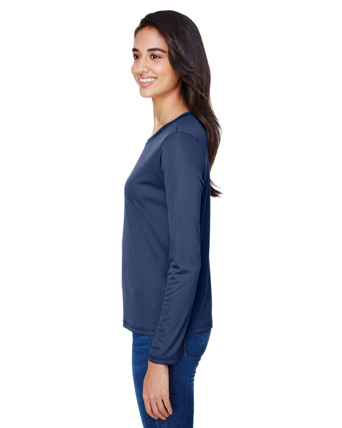 Women's Long Sleeve Cooling Performance Crew Shirt - Navy