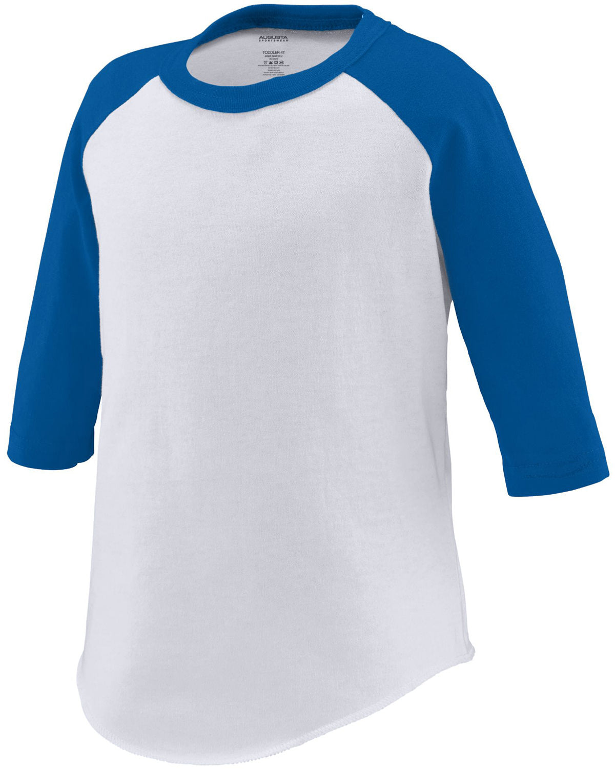Toddler Three-Quarter Sleeve Baseball Jersey - White / Royal