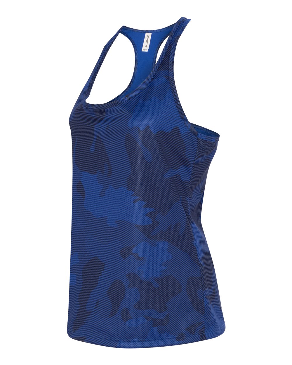 Women's Performance Racerback Tank - Sport Royal Laser Camo
