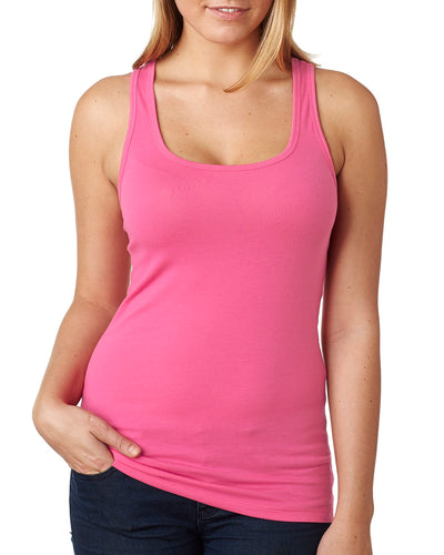 Women's Spandex Jersey Racerback Tank - Hot Pink