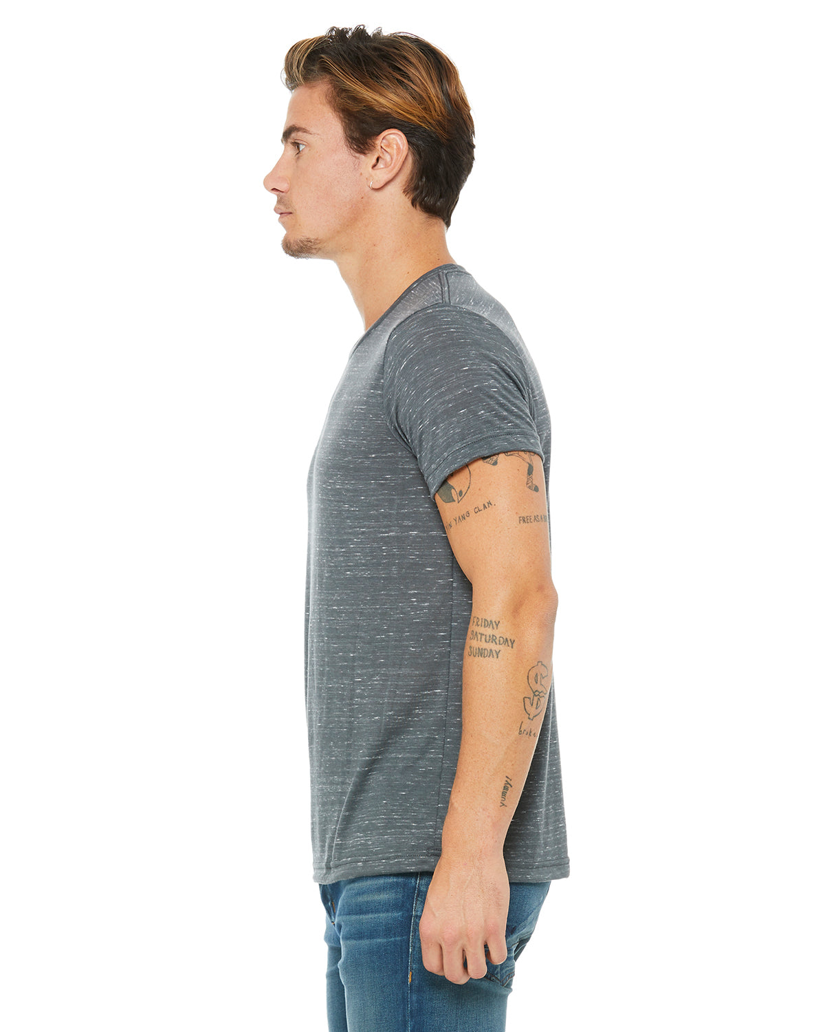 Unisex Poly-Cotton Short-Sleeve T-Shirt - Charcoal Marble