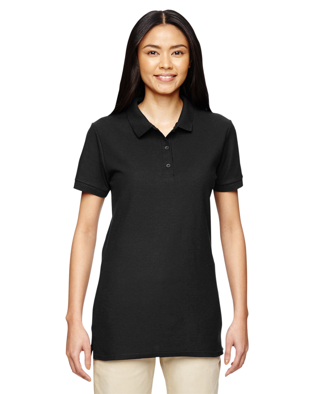 Women's Premium Cotton® Women's Double Piqué Polo - Black