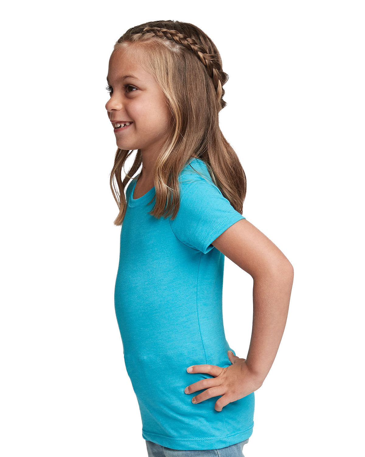 Girl's Youth Princess CVC T-Shirt - Bondi Blue