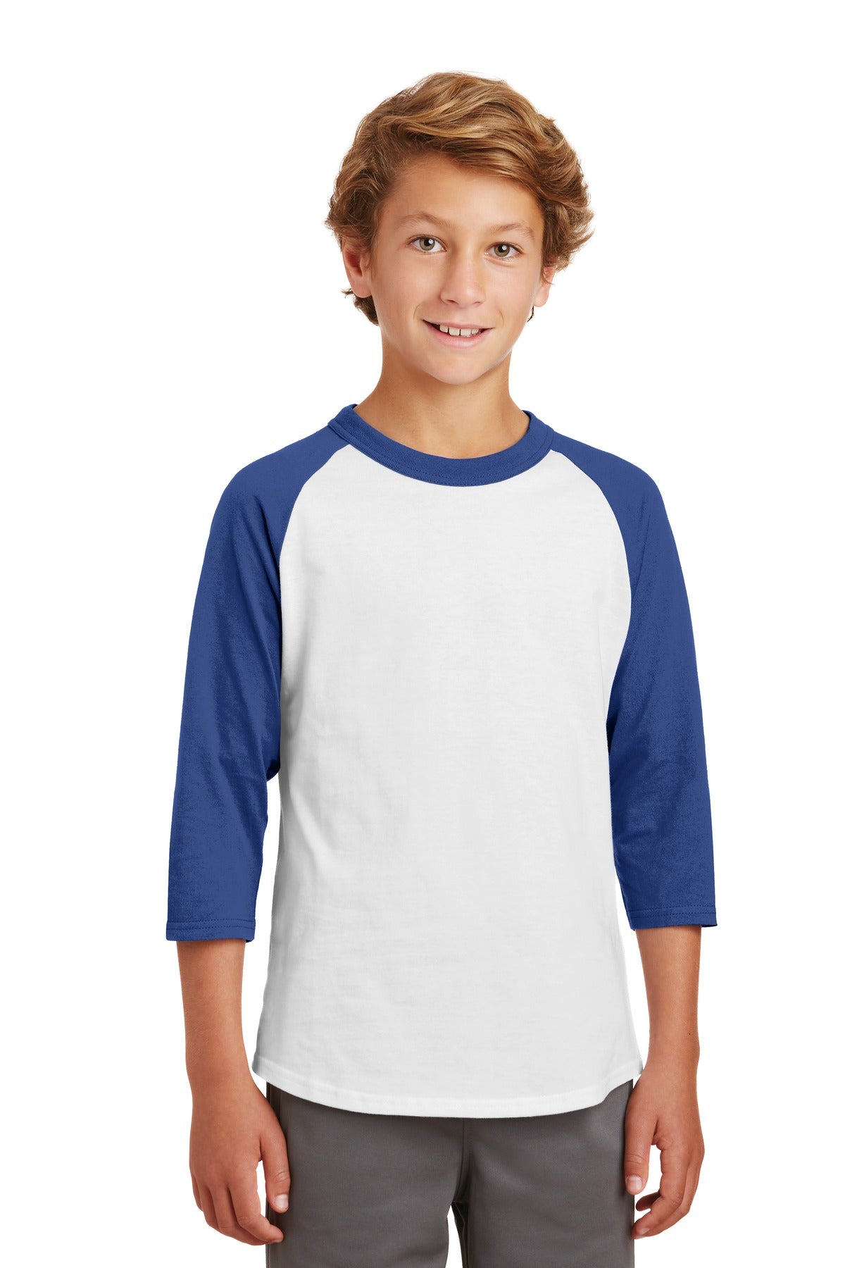 Youth Colorblock Raglan Jersey - White / Royal