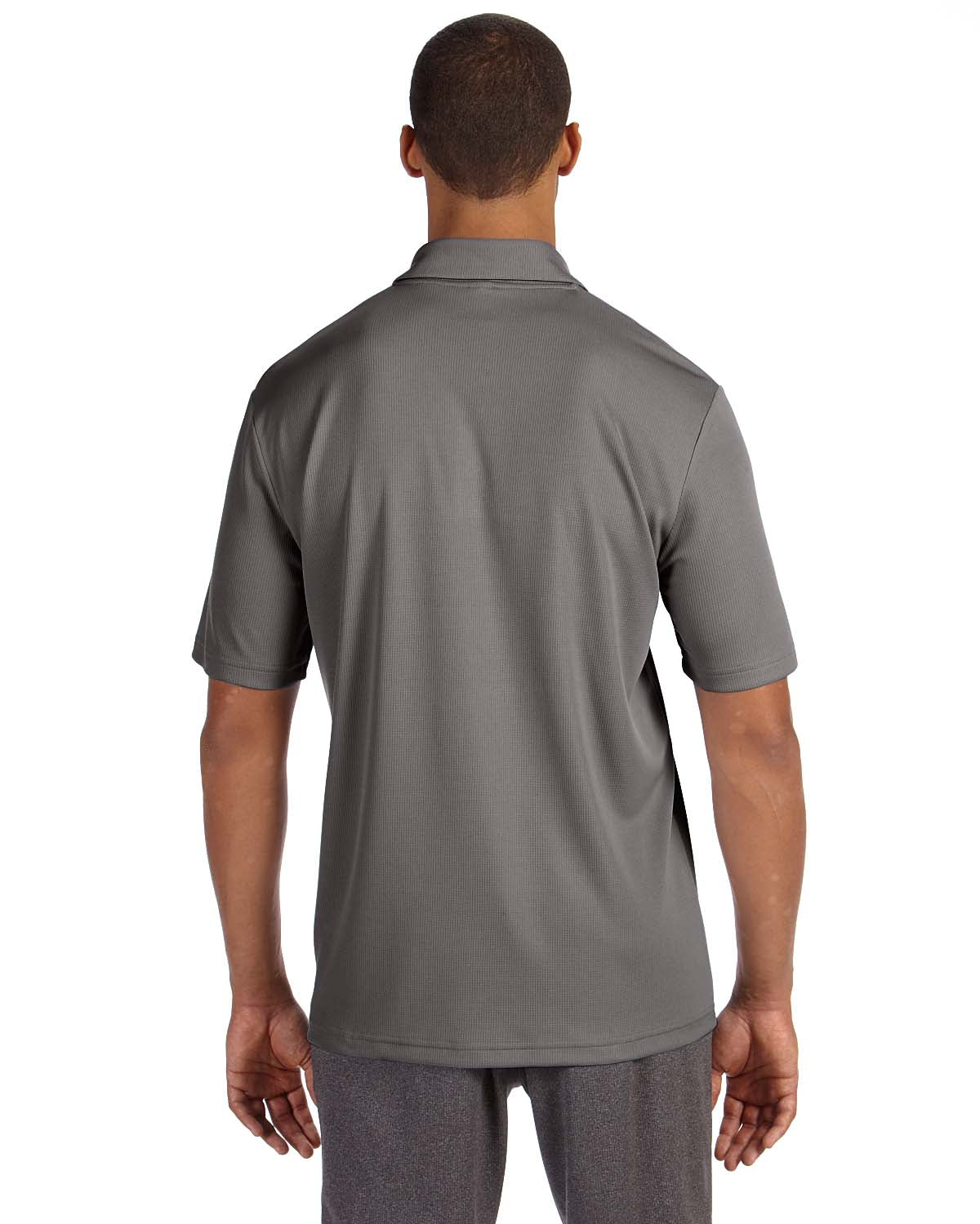 Unisex Performance Three-Button Mesh Polo - Sport Graphite