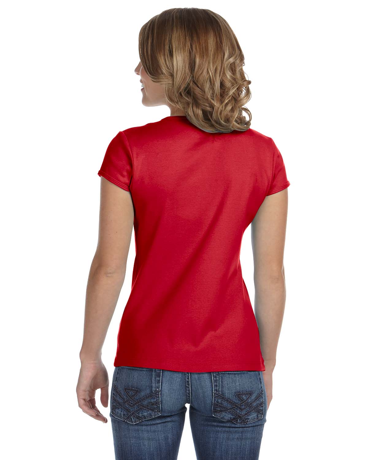 Women's Baby Rib Short-Sleeve T-Shirt - Red