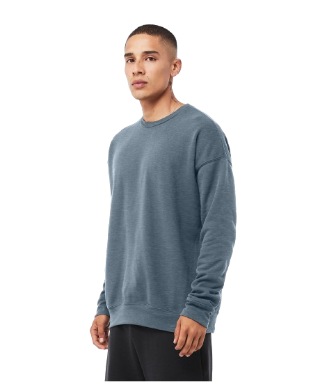 Unisex Drop Shoulder Fleece - Heather Slate