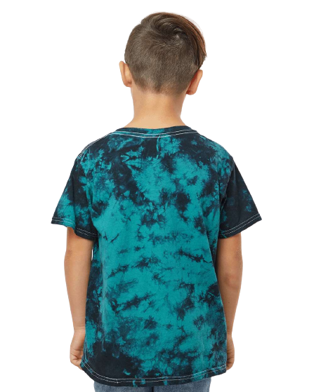 Youth Crystal Tie Dye T-Shirt - Black / Teal