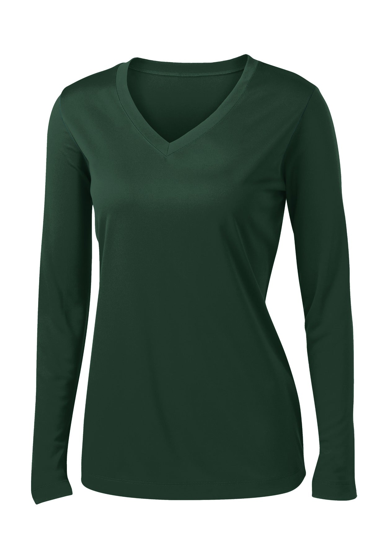 Women's Long Sleeve PosiCharge Competitor V-Neck Tee - Forest Green