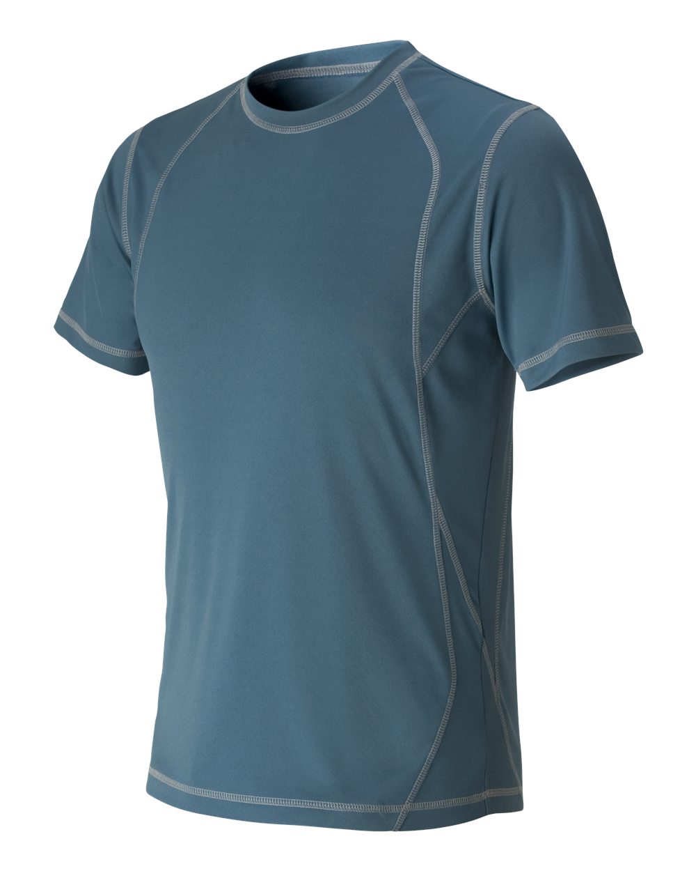 Pieced Interlock T-Shirt - Steel Blue / Gray