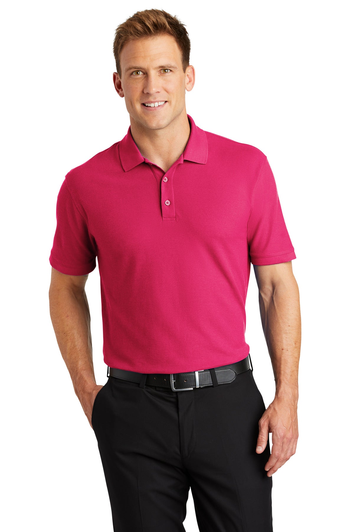 Unisex Core Classic Pique Polo - Pink Azalea