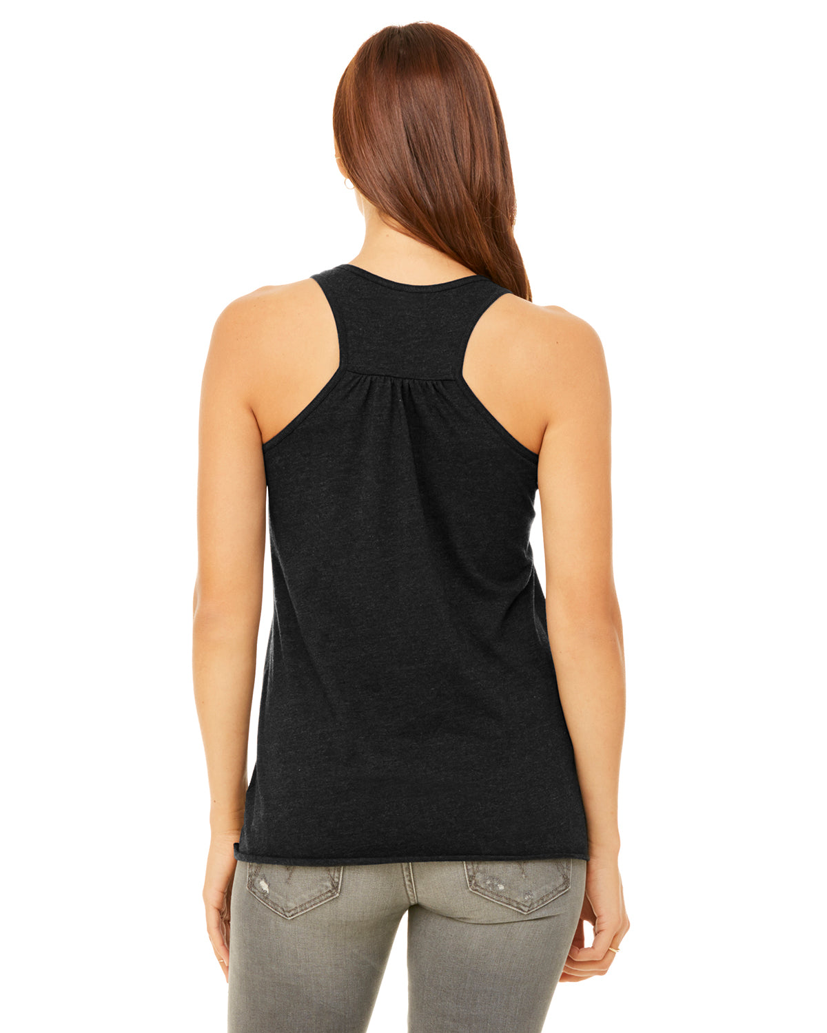 Women's Flowy Racerback Tank - Heather Black