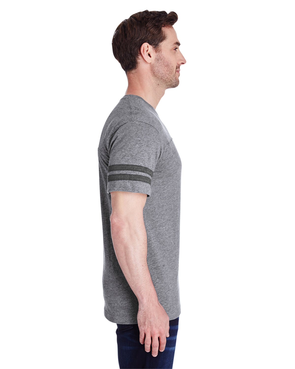 Men's Football T-Shirt - Gran Heather / Vintage Smoke